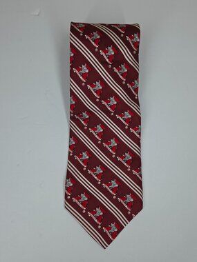 Vtg University Of Alabama Crimson Tide Elephant A Logo Striped Silk Tie